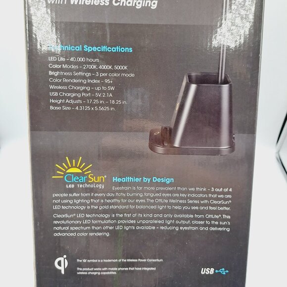 OttLite Merge LED Desk Lamp with Wireless Charging With 3 Brightness Settings - Picture 7 of 12